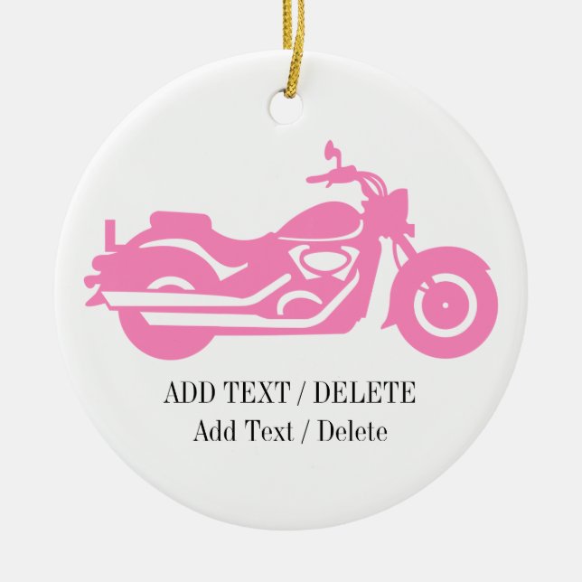 Pink Motorcycle Ornament (Front)