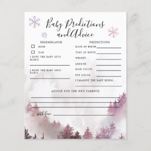 Pink Mountain Baby Predictions & Advice Card