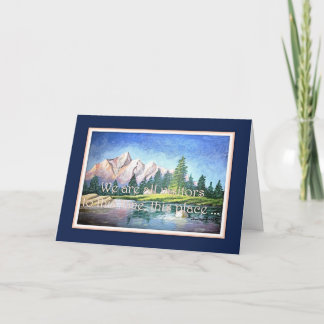 Pink Mountain Blue Inspirational Greeting Card