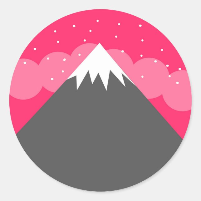 Pink Mountain Horizon Classic Round Sticker (Front)