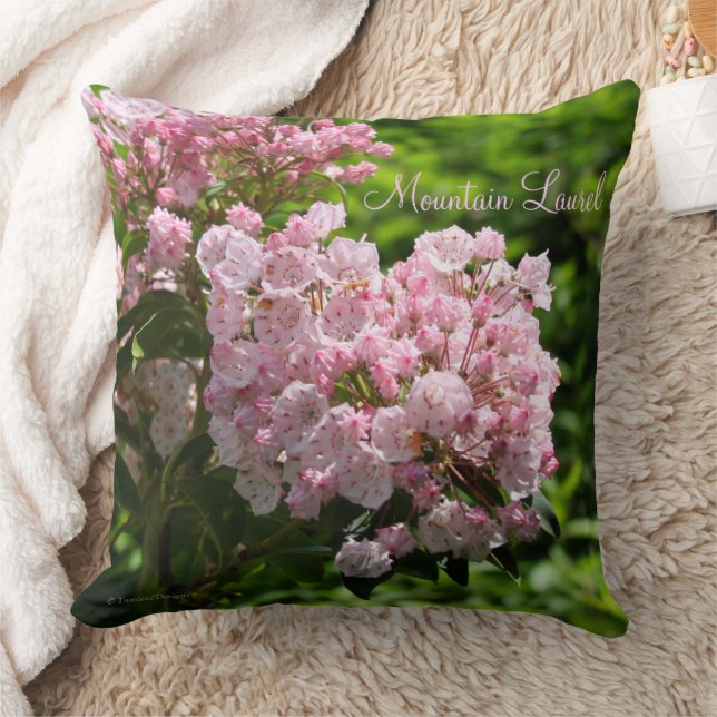 Pink Mountain Laurel Flowers Cushion (Blanket)