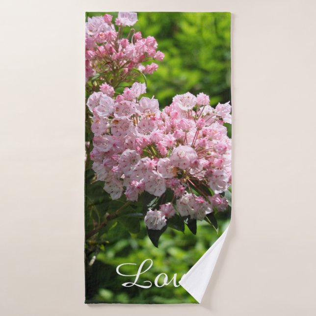 Pink Mountain Laurel Green Leaves Bath Towel Set (Bath Towel)