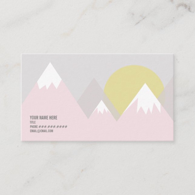 Pink Mountains Business Card (Front)