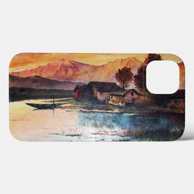 PINK MOUNTAINS LAKE ALPINE SUNSET LANDSCAPE Case-Mate iPhone CASE (Back (Horizontal))
