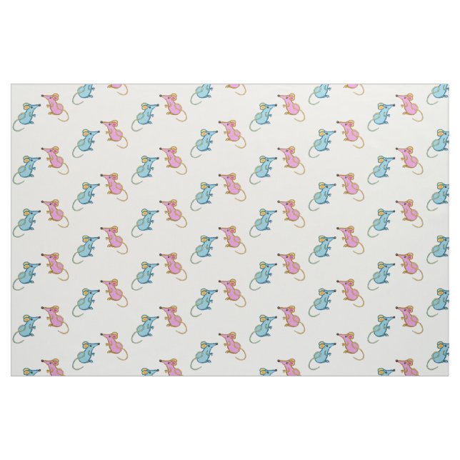 Pink mouse blue mouse fabric (Fat Quarter)