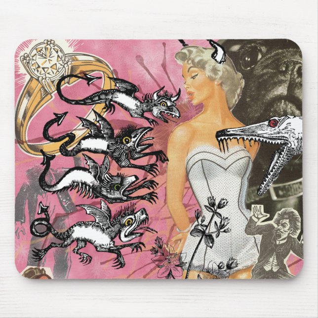 Pink Mouse pad Collage (Front)