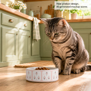 Pink Mouse Seamless Pattern Cute Pet Bowl Design