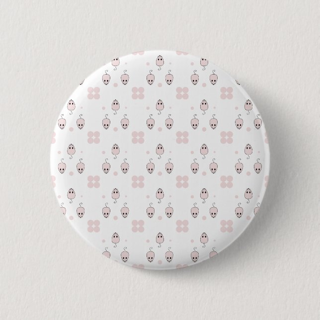 Pink Mouse Seamless Pattern Design - Cute Decor 6 Cm Round Badge (Front)