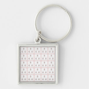 Pink Mouse Seamless Pattern Design - Cute Decor Key Ring