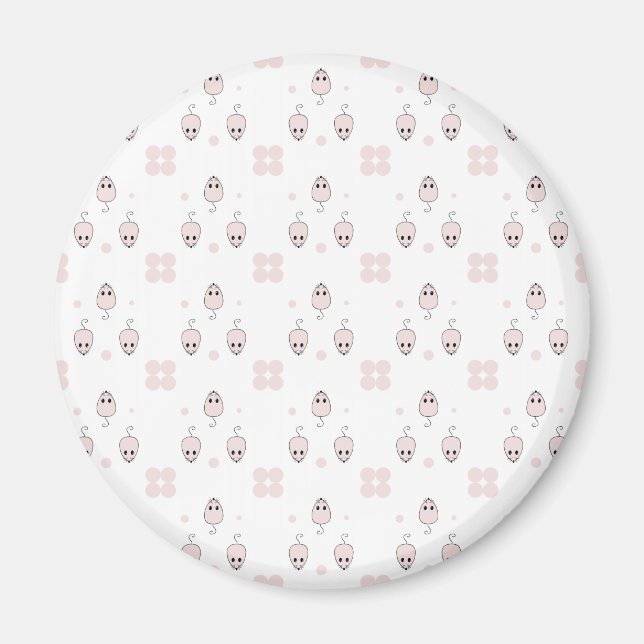 Pink Mouse Seamless Pattern Design - Cute Decor Magnet (Front)