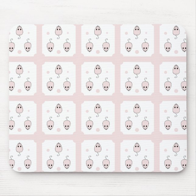 Pink Mouse Seamless Pattern Design - Cute Decor Mat (Front)