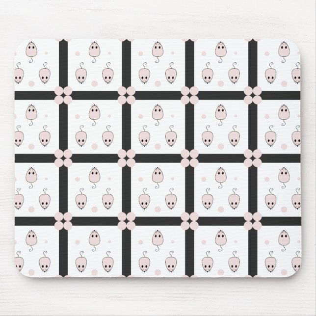 Pink Mouse Seamless Pattern Design - Cute Decor Mat (Front)