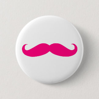 Pink Moustache 6 Cm Round Badge