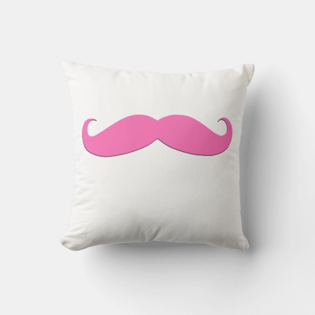 Pink Moustache Black Moustache Humour Newly Weds Cushion (Front)