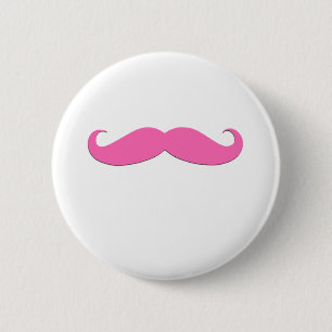 Pink Moustache Humour Create Your Own 6 Cm Round Badge