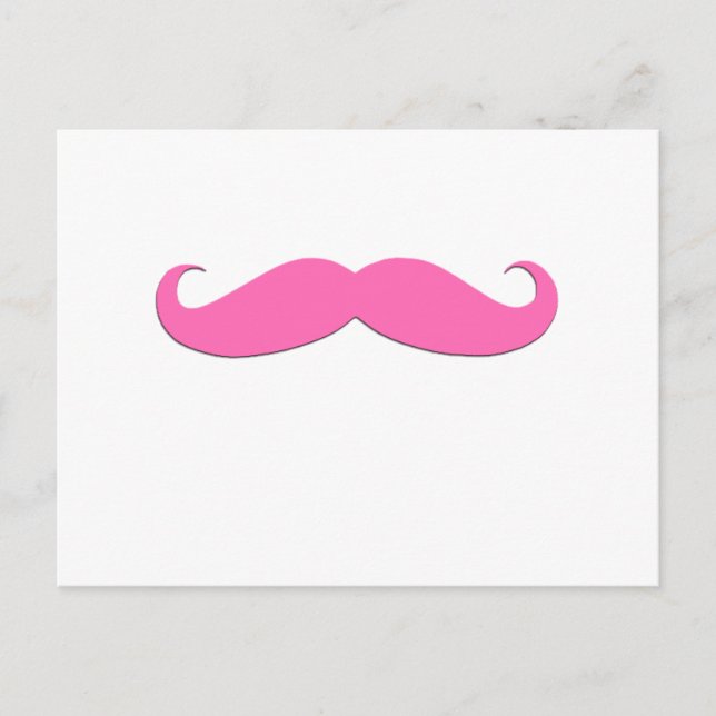 Pink Moustache Humour Create Your Own Postcard (Front)