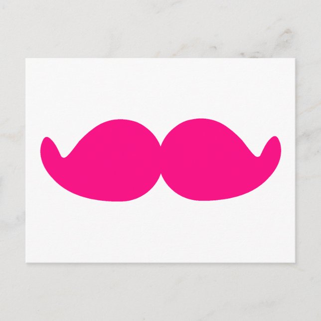 Pink Moustache Pink Moustache Bushy Hot Pink Stach Postcard (Front)