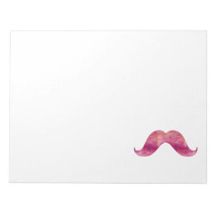 Pink Moustache Tie Dye Watercolor Moustaches Notepad