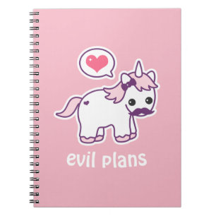 Pink Moustache Unicorn Notebook