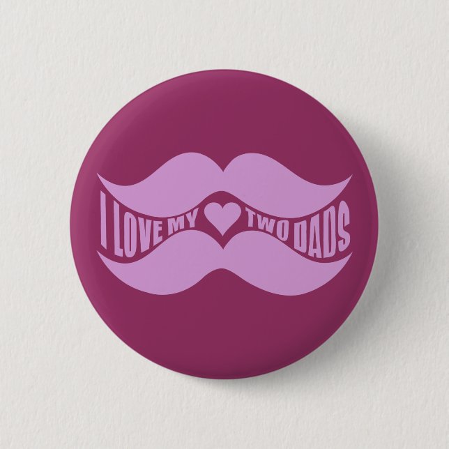Pink Moustaches custom button (Front)