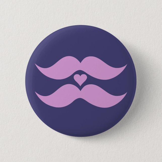 Pink Moustaches custom button (Front)