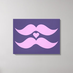 Pink Moustaches custom canvas print