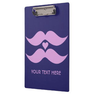 Pink Moustaches custom clipboard