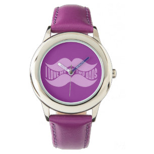 Pink Moustaches custom colour watches