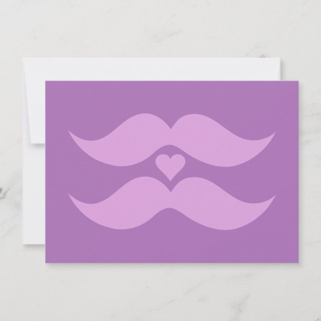 Pink Moustaches custom invitations (Front)