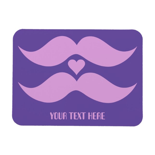 Pink Moustaches custom magnet (Horizontal)