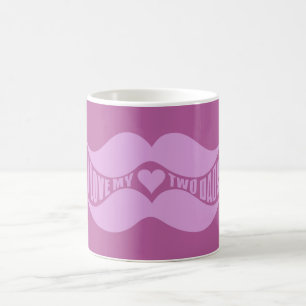 Pink Moustaches custom mug - choose style, colour