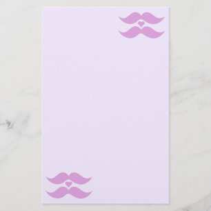 Pink Moustaches custom stationary Stationery