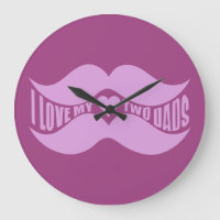 Pink Moustaches custom wall clock