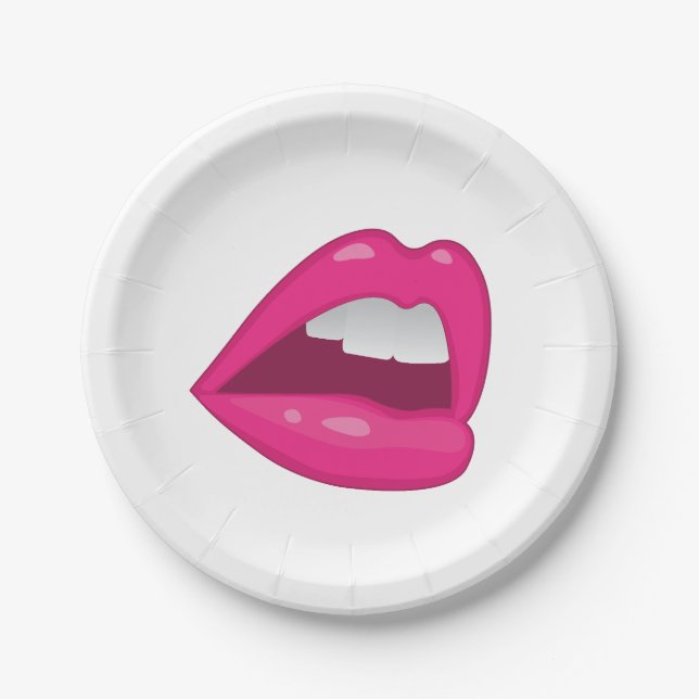Pink mouth  paper plate (Front)