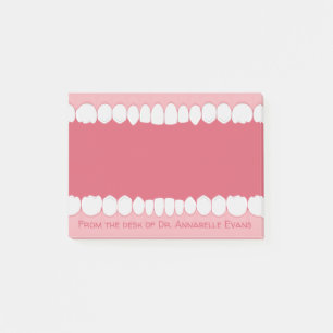 Pink Mouth with Teeth Personalise Post-it Notes