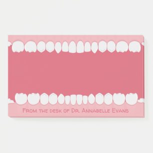 Pink Mouth with Teeth Personalise Post-it Notes