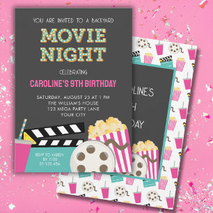 PINK MOVIE NIGHT PARTY INVITATION
