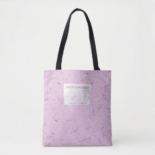 Pink Mulberry Paper Composition Notebook Elegant Tote Bag