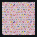 Pink Multi Rainbow pattern Bandana<br><div class="desc">Pink colourful watercolor pattern bandanna.  Matching items available.  Original art from artists own illustrations. Please use the message me button below for help with further customisation and special requests.  © Zoe Chapman Design</div>