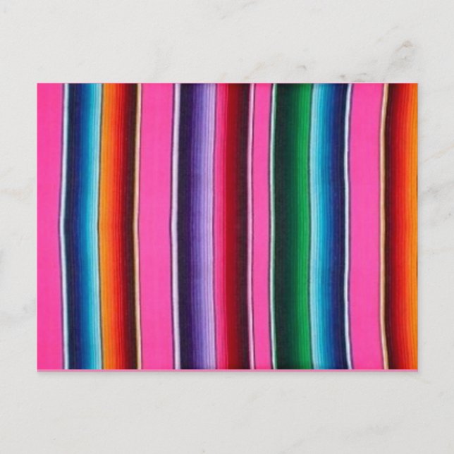 Pink Multi Serape Mexican Blanket Postcard (Front)