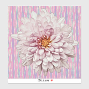 Pink Mum Flower Vintage Style Sticker