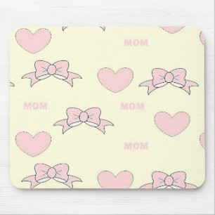 Pink mum pattern mouse mat