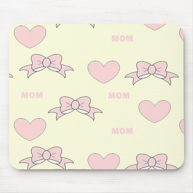 Pink mum pattern mouse mat (Front)