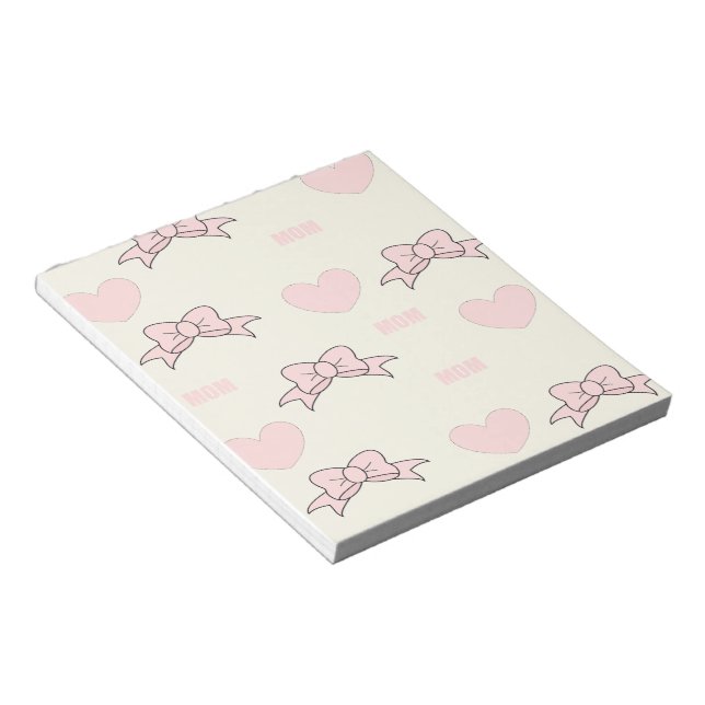Pink mum pattern notepad (Angled)