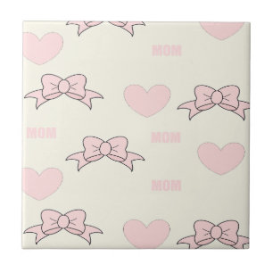 Pink mum pattern tile