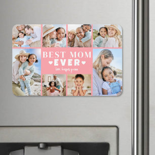 Pink Mum Photo Collage Magnet