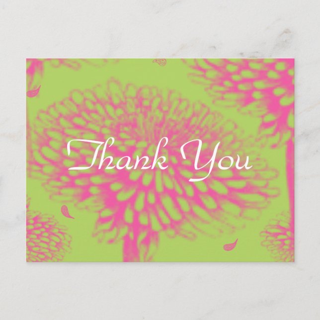 Pink Mum Thank You Postcard (Front)