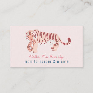 Pink Mum Tiger & Cub Mummy Business Card