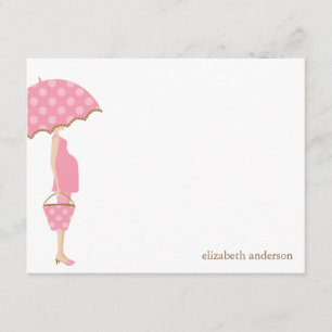 Pink Mum to Be Baby Shower Thank You Cards