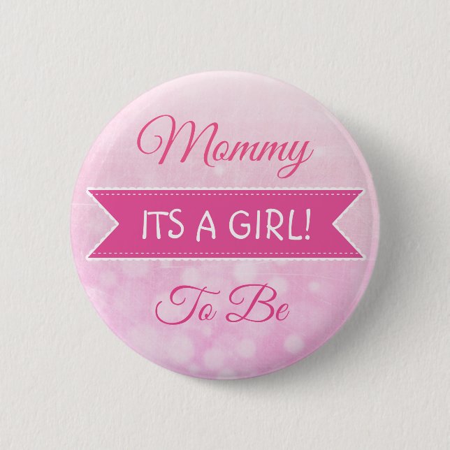 Pink Mummy To Be Baby Shower button (Front)